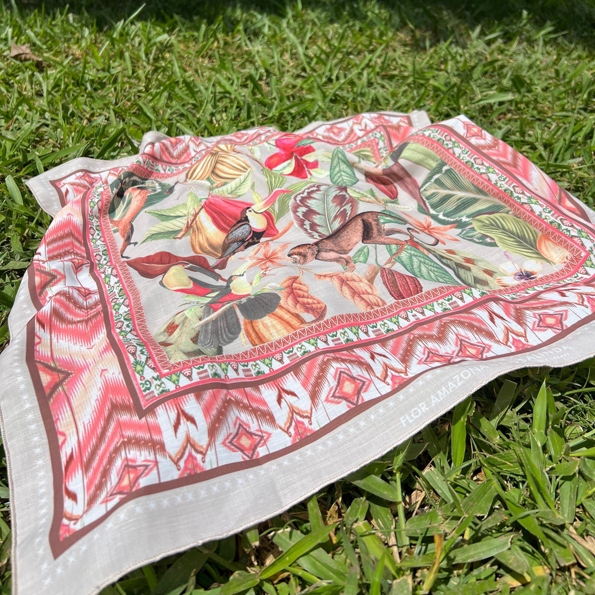 Foulard Cacao Exotic White Flor Amazona by CosaLinda