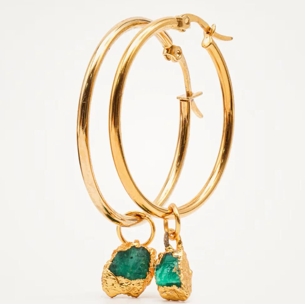 Hoops Small 2cm Hang Emerald