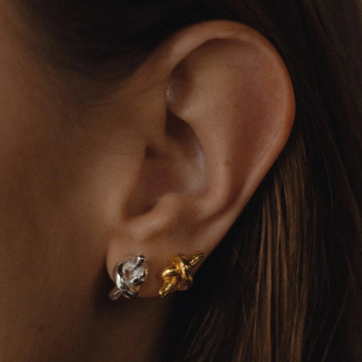 Mini Twist Earrings-Plated Gold