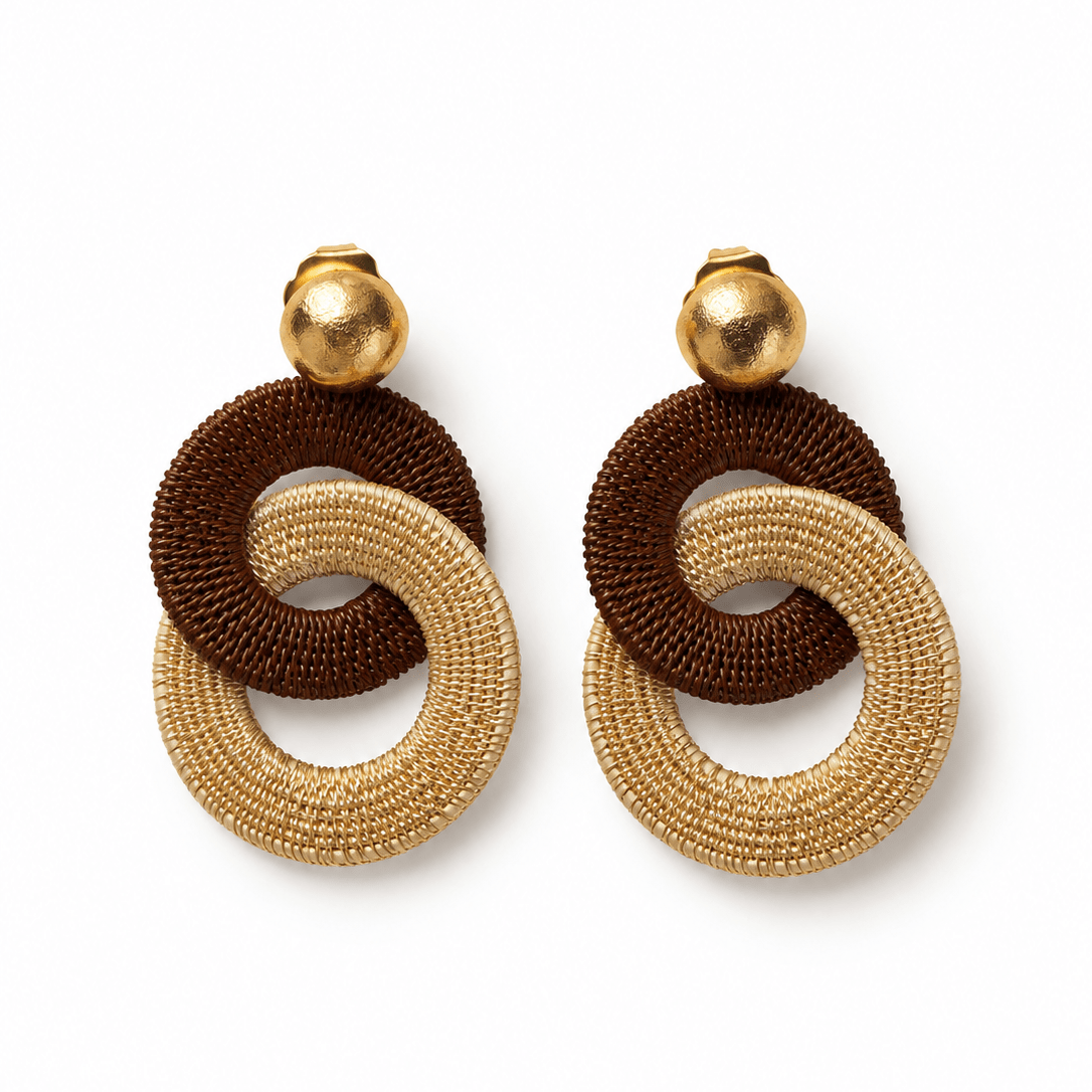 Ohrring Doble Laguna Metalico Topo Gold