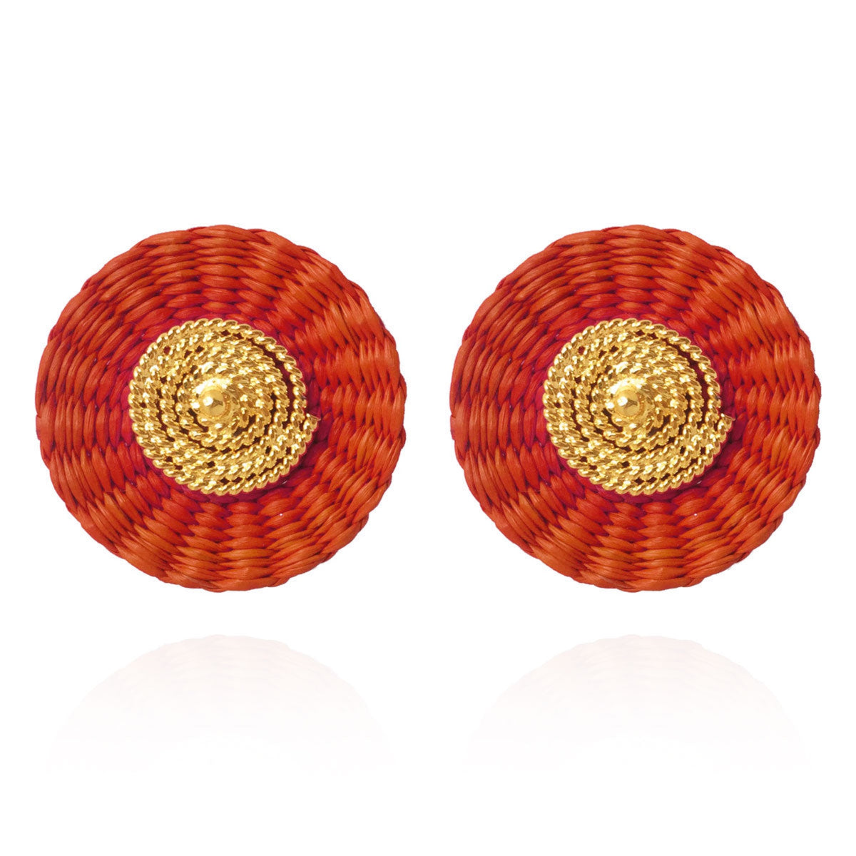 Ohrring Iraca Studs in Coral