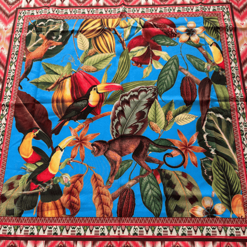 Beach Wrap Cacao Exotic Azul Flor Amazona by CosaLinda