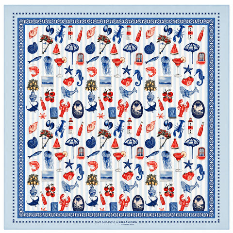 Beach Wrap Mar Rayado Flor Amazona by CosaLinda