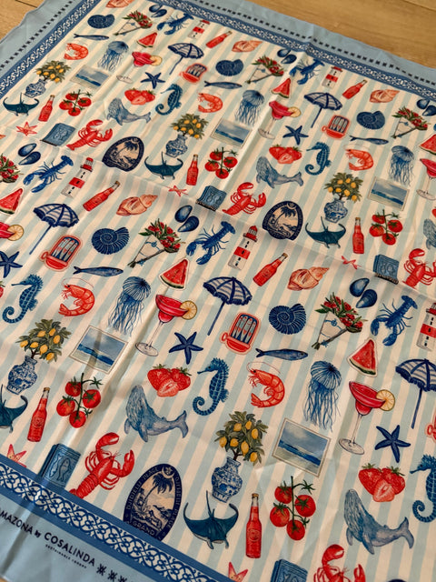 Beach Wrap Mar Rayado Flor Amazona by CosaLinda