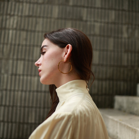 Big Hammered Hoops Gold
