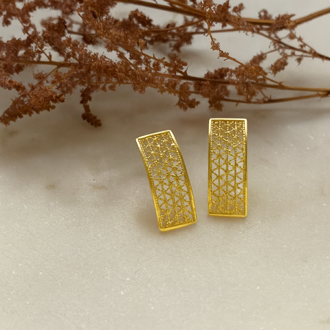 Earring Topo Rectangular Gold