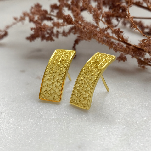 Earring Topo Rectangular Gold