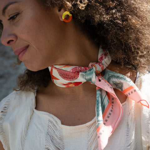 Foulard Mar Rosado Flor Amazona by CosaLinda