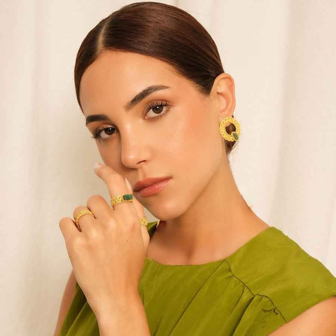 Nattiva Eye Emerald Studs