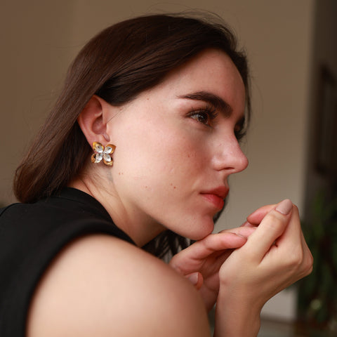 Double A Flower Studs
