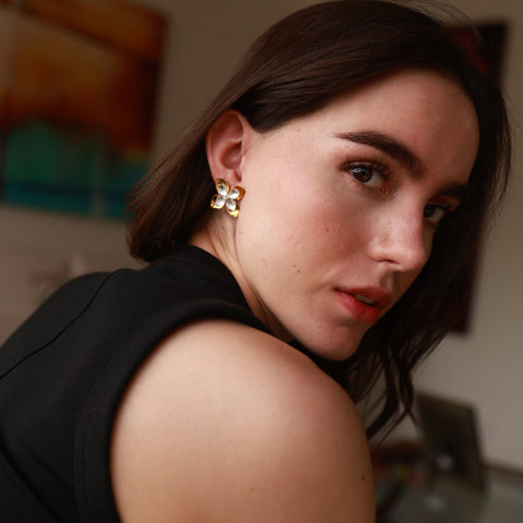 Double A Flower Studs