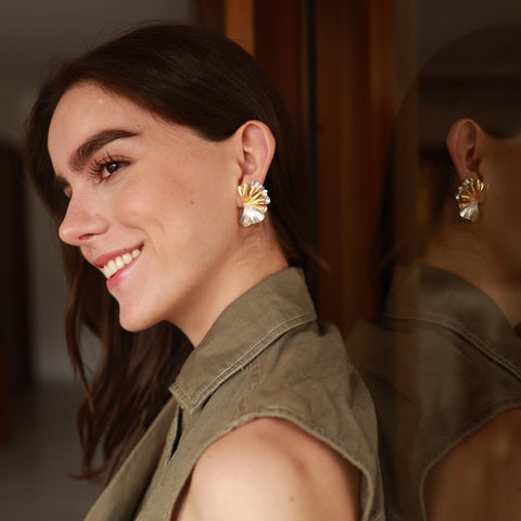 Double B Palm Leaf Studs