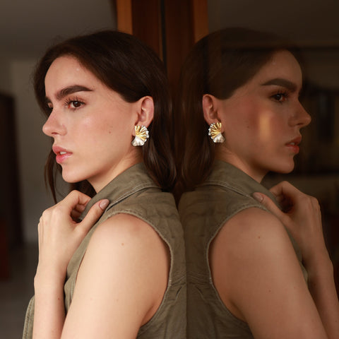 Double B Palm Leaf Studs