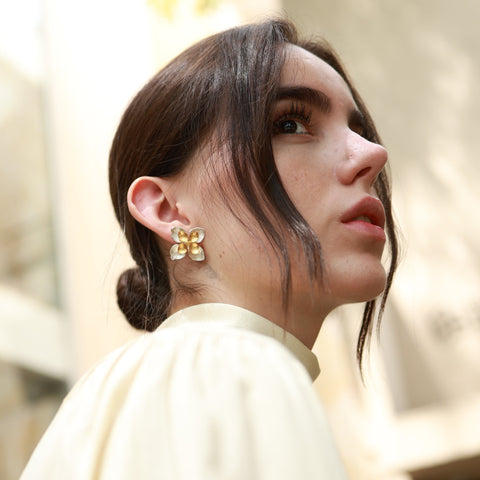 Double C Flower Studs