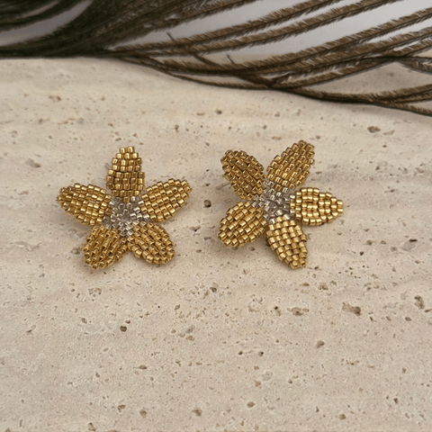 Earring Circle Flower Miyuki 2.5cm by CosaLinda