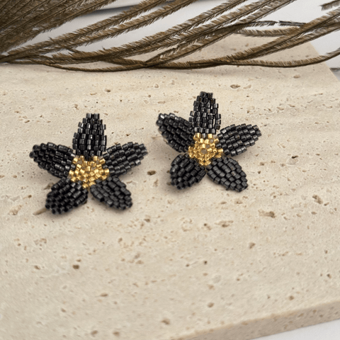 Earring Circle Flower Miyuki 2.5cm by CosaLinda