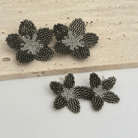 Earring Circle Flower Miyuki 3.5cm by CosaLinda