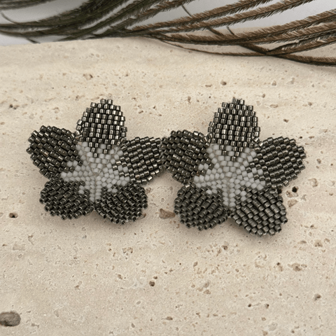 Earring Circle Flower Miyuki 3.5cm by CosaLinda
