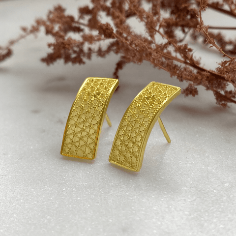 Earring Topo Rectangular Gold