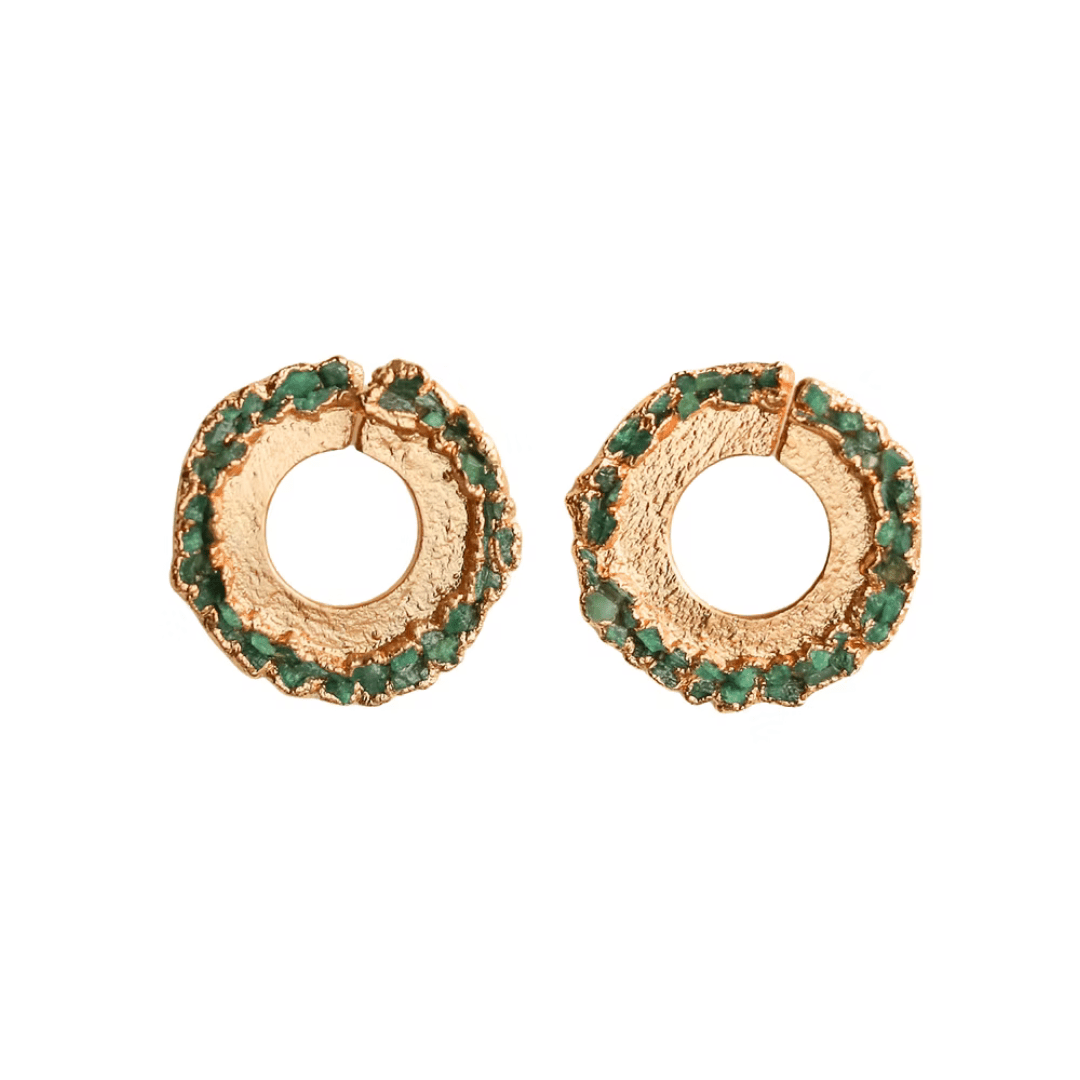 Emerald circle stud