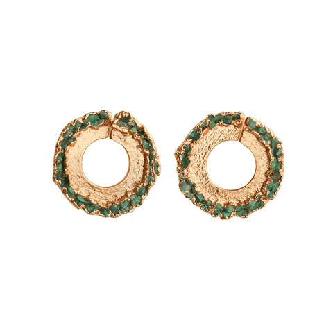 Emerald circle stud