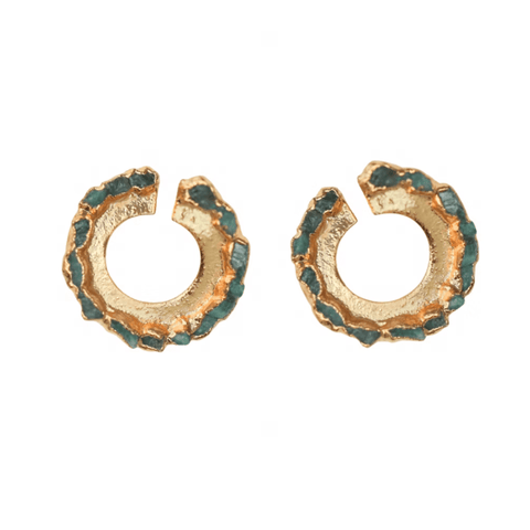 Emerald circle stud