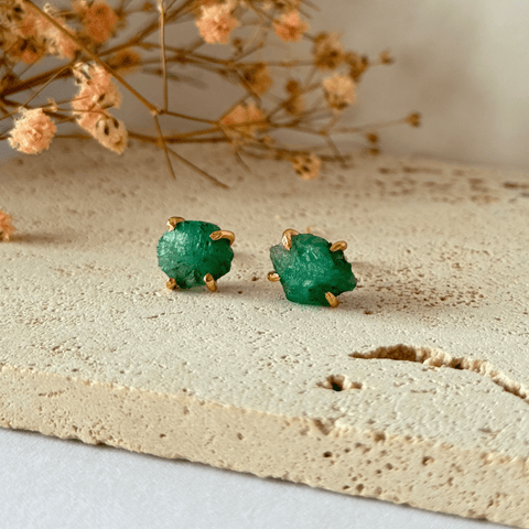 Emeralds Studs Large