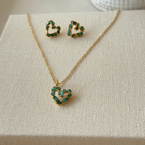Heart Emerald Necklace