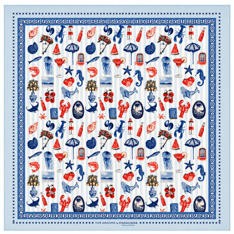 Foulard Mar Rayado Flor Amazona by CosaLinda