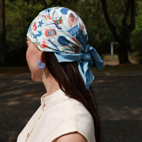 Foulard Mar Rayado Flor Amazona by CosaLinda