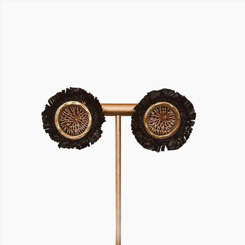 Ohrring Girasol Stud in Schwarz von Bamboleira