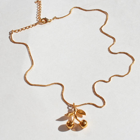Golden Cherry Necklace