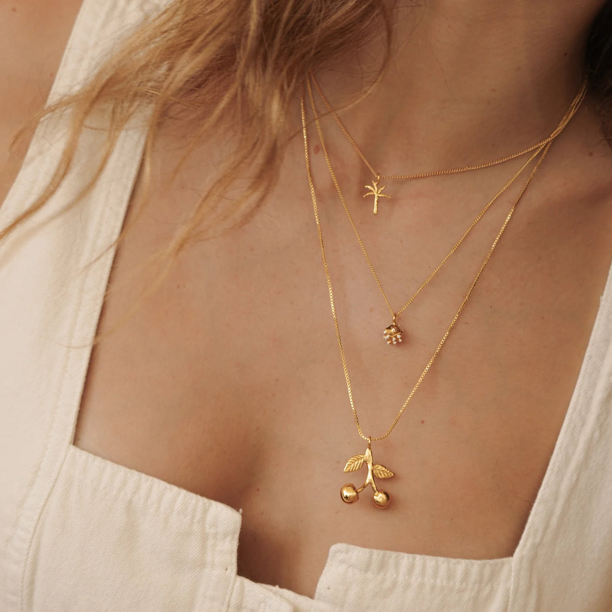 Golden Cherry Necklace