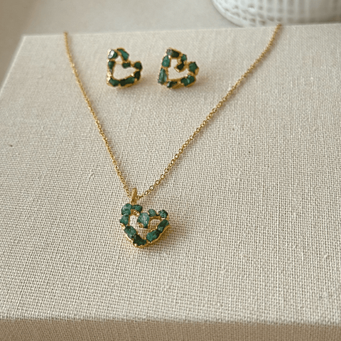 Heart Emerald Necklace