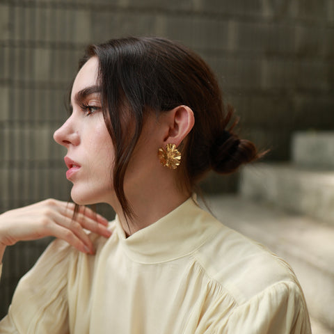 Hojas Autumn Maxi Gold Earrings