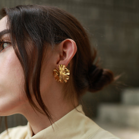 Hojas Autumn Maxi Gold Earrings