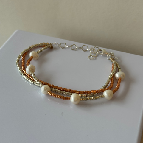 Armreif Miyuki Multi With Pearl by CosaLinda