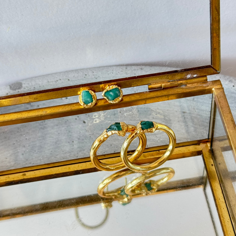 Ohrring Mini Emerald Stud