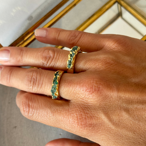 Ring Double Emerald (Adjustable)