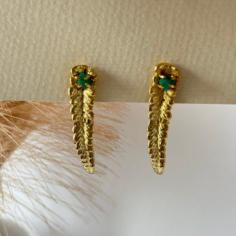 Leaf Emerald Stud