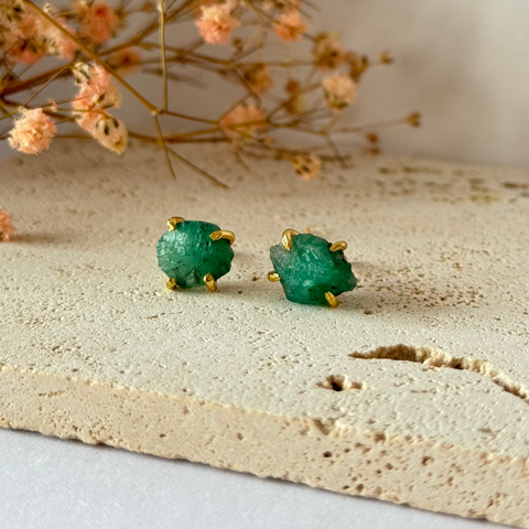 Emerald Studs Large