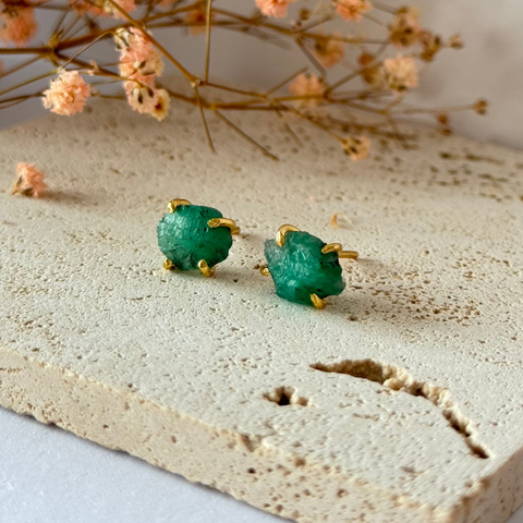 Emerald Studs Large