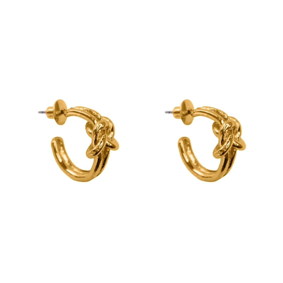 Knot Earrings-Plated Gold