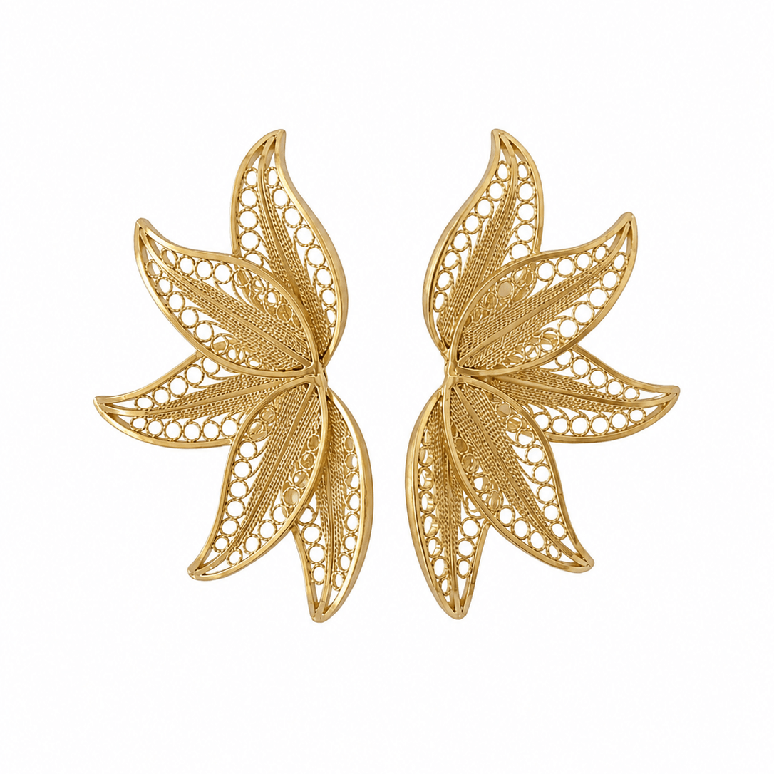 Large half-star earring