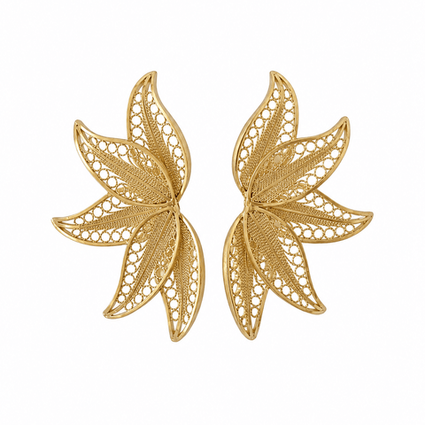 Large half-star earring