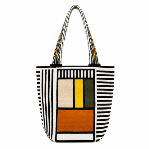 Lineas B&W Tote Bag by Mama Tierra
