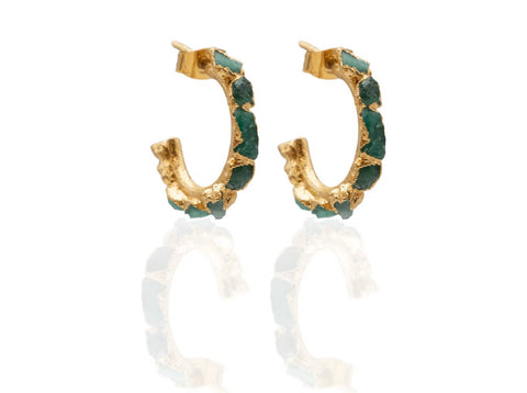 Mini Emerald Hoops 1cm