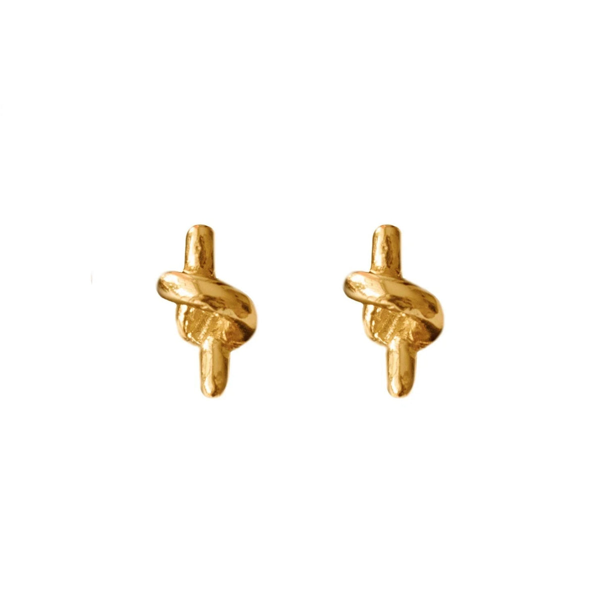 Mini Twist Earrings-Plated Gold