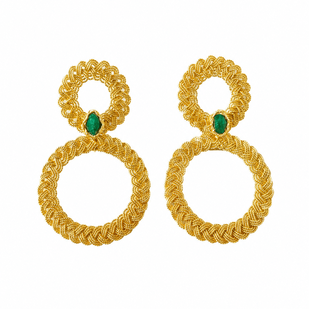 Nattiva Emerald Double Hoops