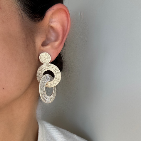Ohrring Doble Laguna Metalico